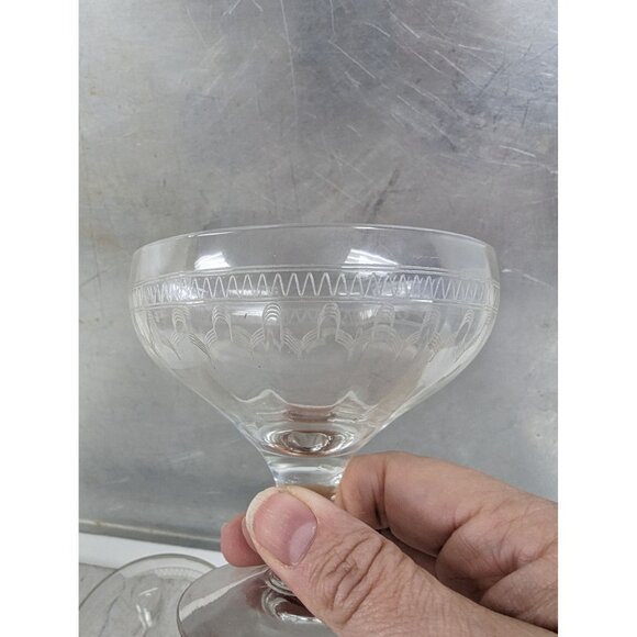 Bryce Etch #334 Sherbet Glasses Drinking Stemmed Set of 4 Clear - Picture 4 of 6